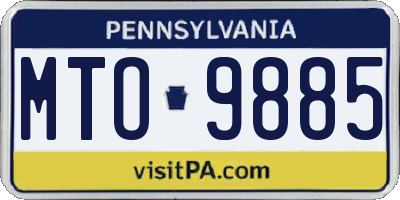 PA license plate MTO9885