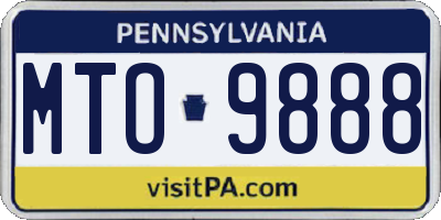 PA license plate MTO9888