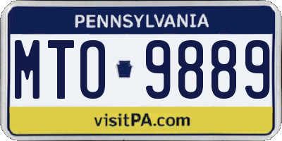 PA license plate MTO9889