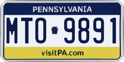 PA license plate MTO9891