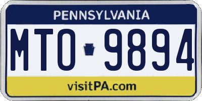 PA license plate MTO9894