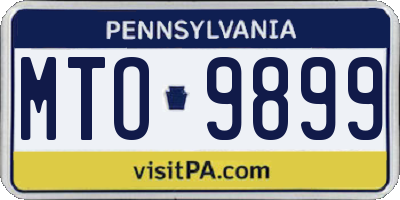 PA license plate MTO9899