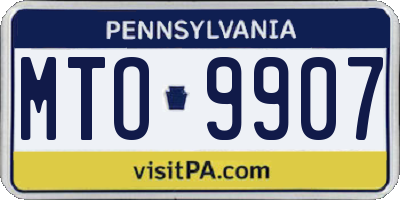 PA license plate MTO9907