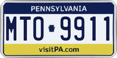 PA license plate MTO9911