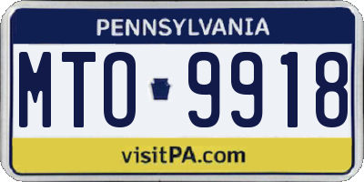 PA license plate MTO9918