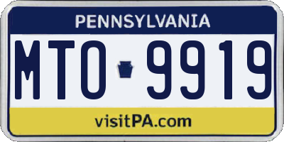 PA license plate MTO9919