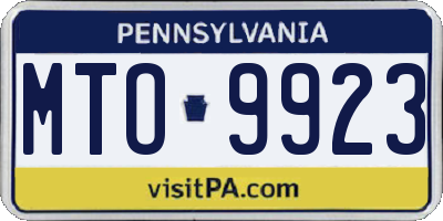 PA license plate MTO9923