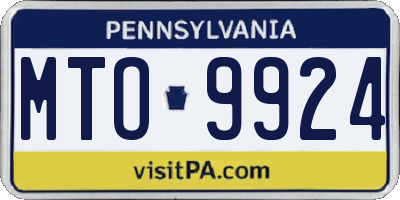 PA license plate MTO9924