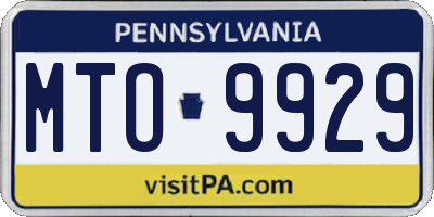 PA license plate MTO9929