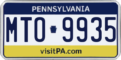 PA license plate MTO9935