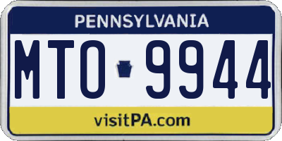 PA license plate MTO9944