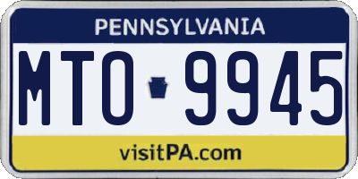 PA license plate MTO9945
