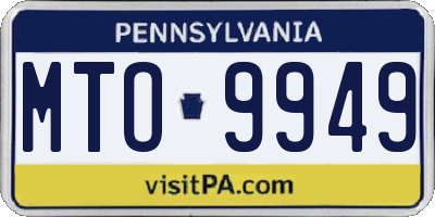PA license plate MTO9949