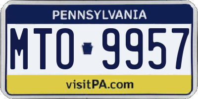 PA license plate MTO9957