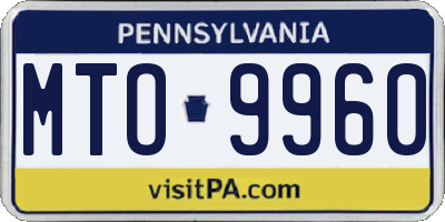 PA license plate MTO9960