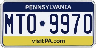 PA license plate MTO9970