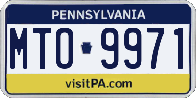 PA license plate MTO9971