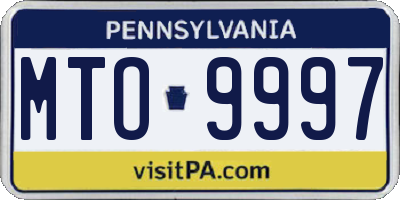PA license plate MTO9997