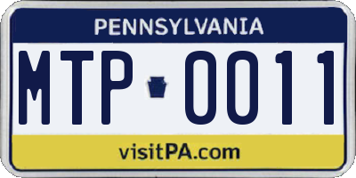 PA license plate MTP0011