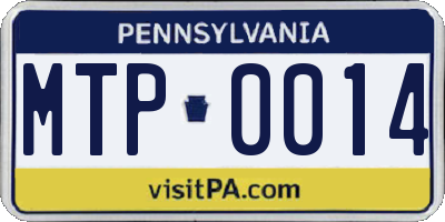 PA license plate MTP0014