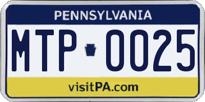 PA license plate MTP0025