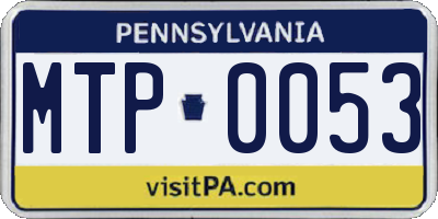 PA license plate MTP0053