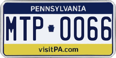 PA license plate MTP0066