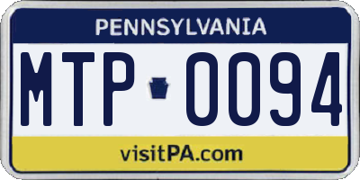 PA license plate MTP0094