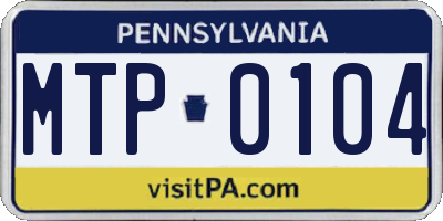 PA license plate MTP0104