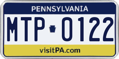 PA license plate MTP0122