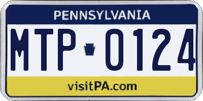 PA license plate MTP0124