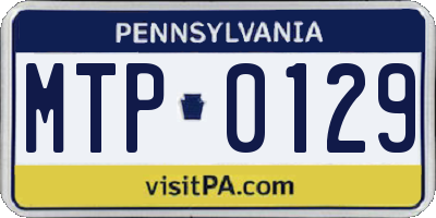 PA license plate MTP0129