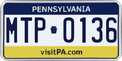 PA license plate MTP0136