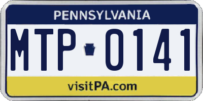 PA license plate MTP0141