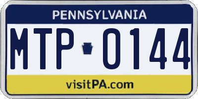 PA license plate MTP0144