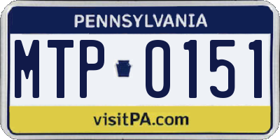PA license plate MTP0151