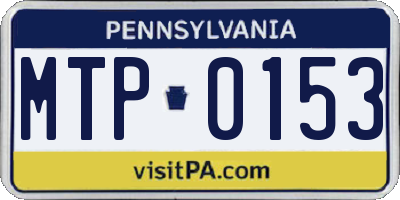 PA license plate MTP0153