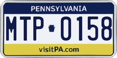 PA license plate MTP0158