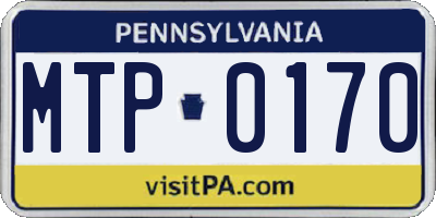 PA license plate MTP0170