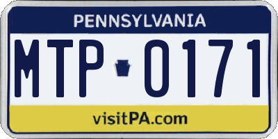 PA license plate MTP0171