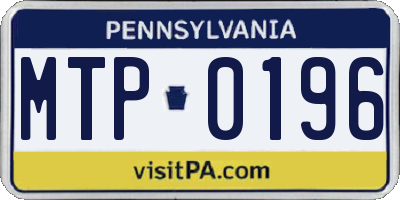 PA license plate MTP0196
