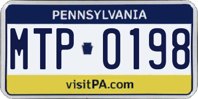 PA license plate MTP0198