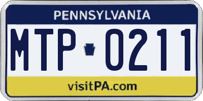 PA license plate MTP0211