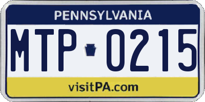 PA license plate MTP0215