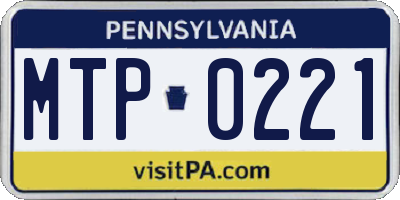 PA license plate MTP0221