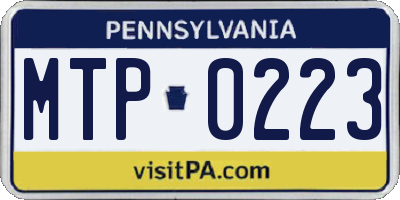 PA license plate MTP0223