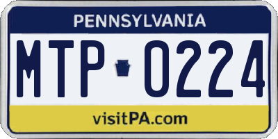 PA license plate MTP0224