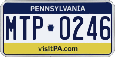PA license plate MTP0246