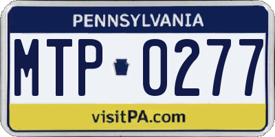 PA license plate MTP0277