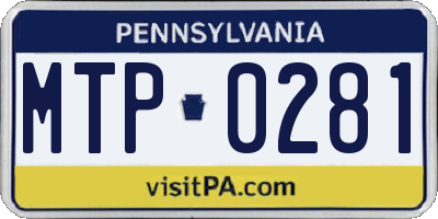 PA license plate MTP0281
